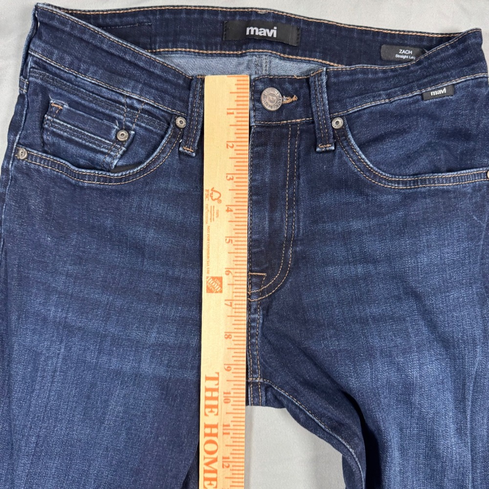 Mavi Zach Straight Leg Mens Jeans Dark Wash Indigo Blue 30x32 (29x30) Stretch - Picture 8 of 11